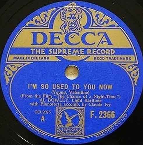 I'm So Used To You Now by Al Bowlly acc. by Claude Ivy (pno)